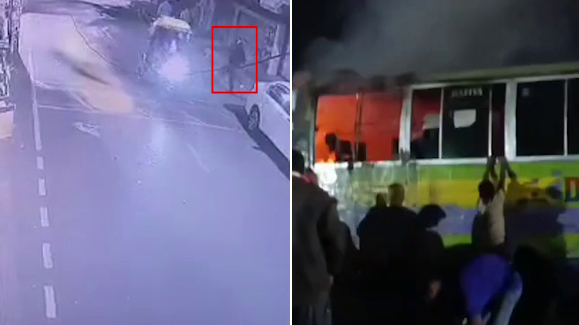 রাতভর ককটেল বিস্ফোরণ, বাসে অগ্নিসংযোগ